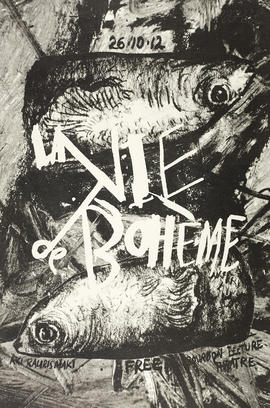 Poster for screening of film 'La Vie de Boheme', by Aki Kaurismaki