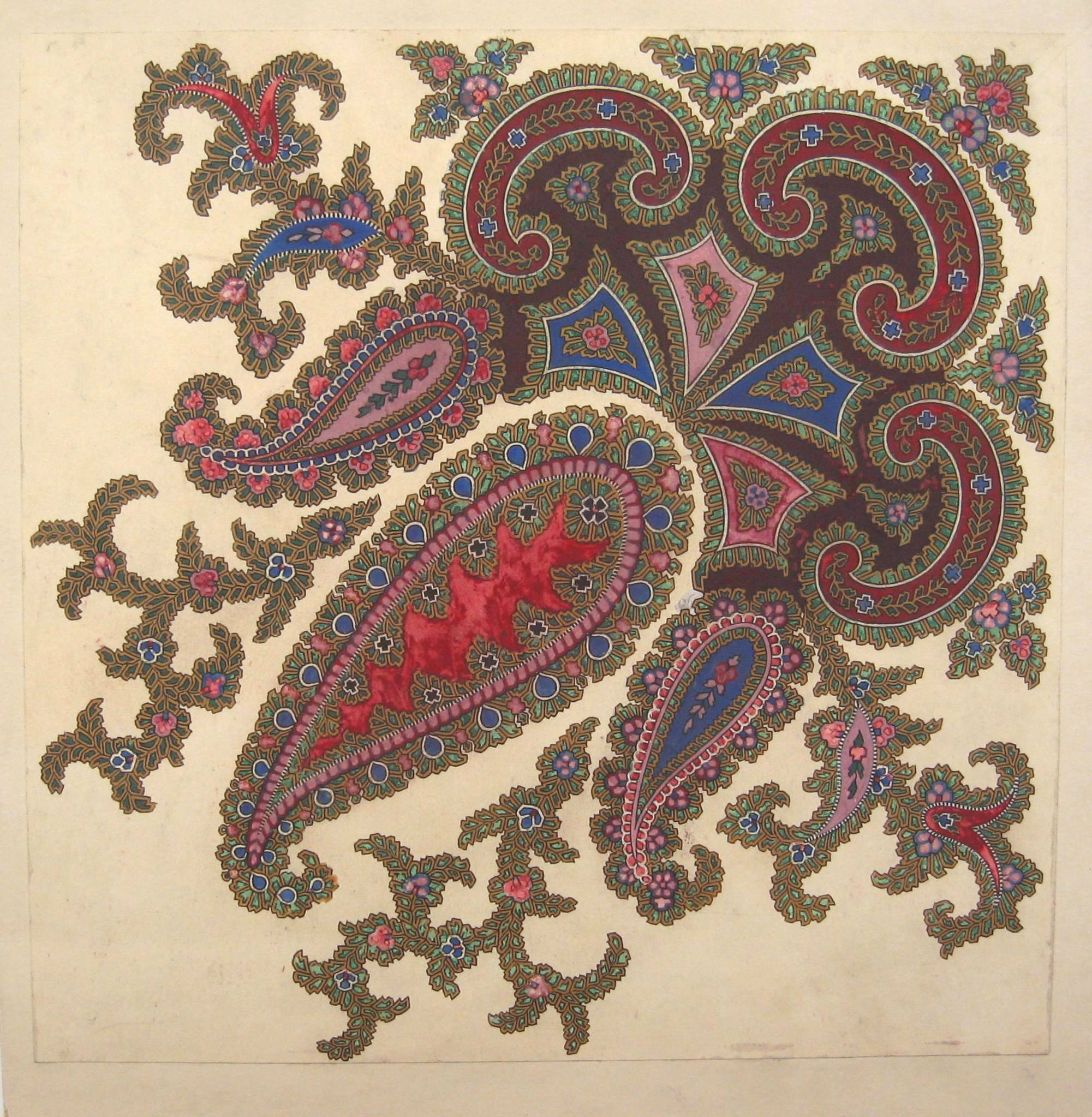 Detail of a Paisley shawl design 