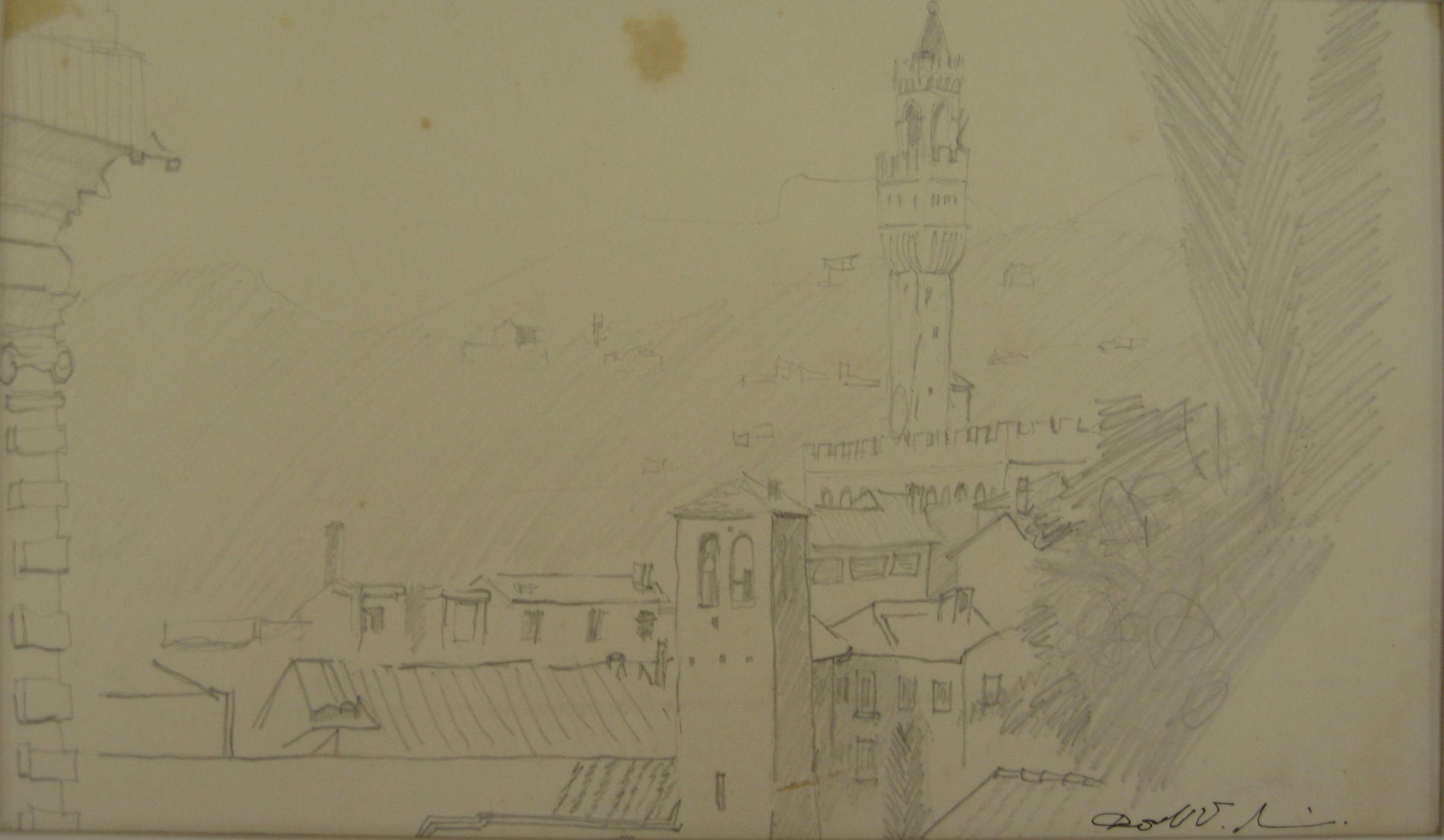 Sketch of Florence, GSA Summer School, c1967-68