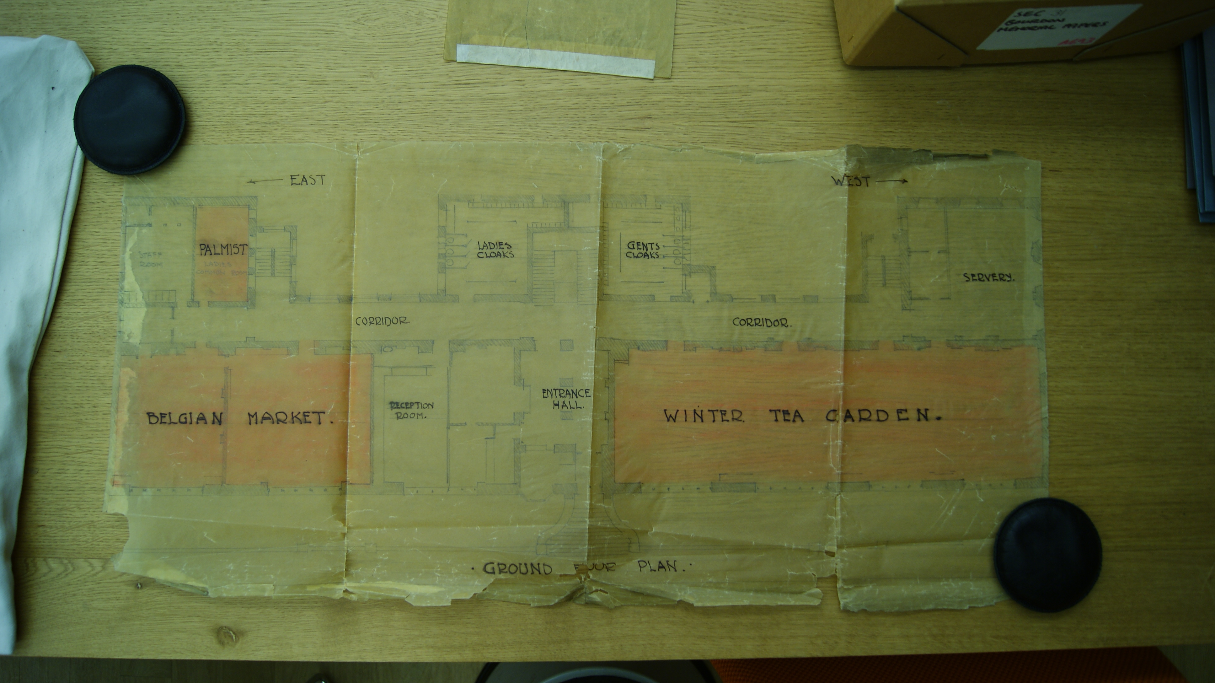 Floor plans show how the Mackintosh Building was transformed for the Belgian Tryst in 1914