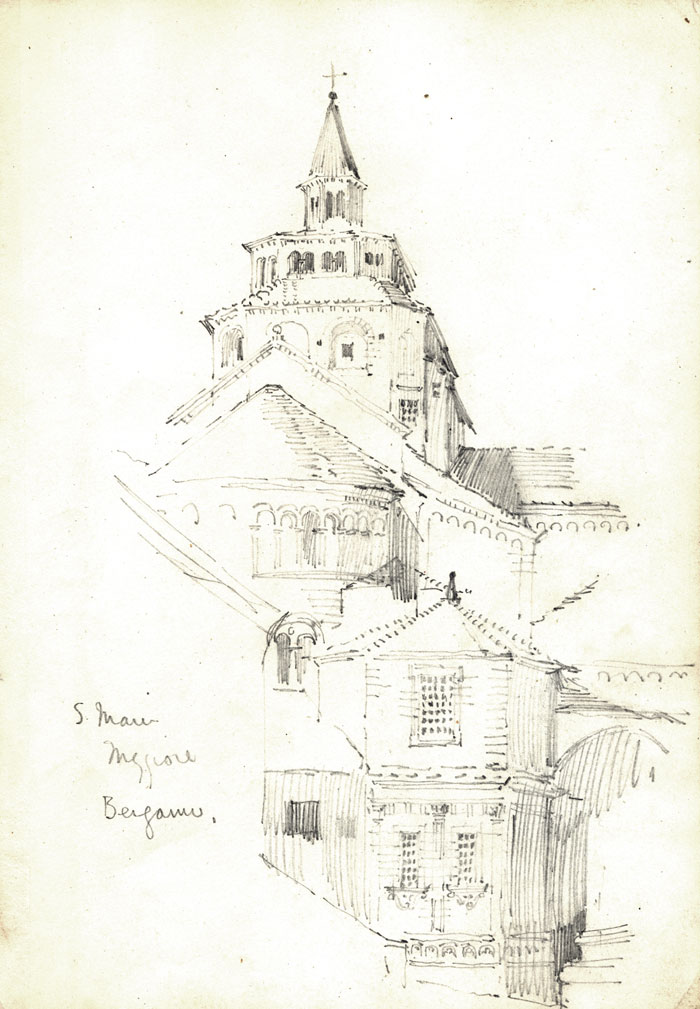 Detail from Mackintosh's Italian sketchbook from his tour of Italy in 1891