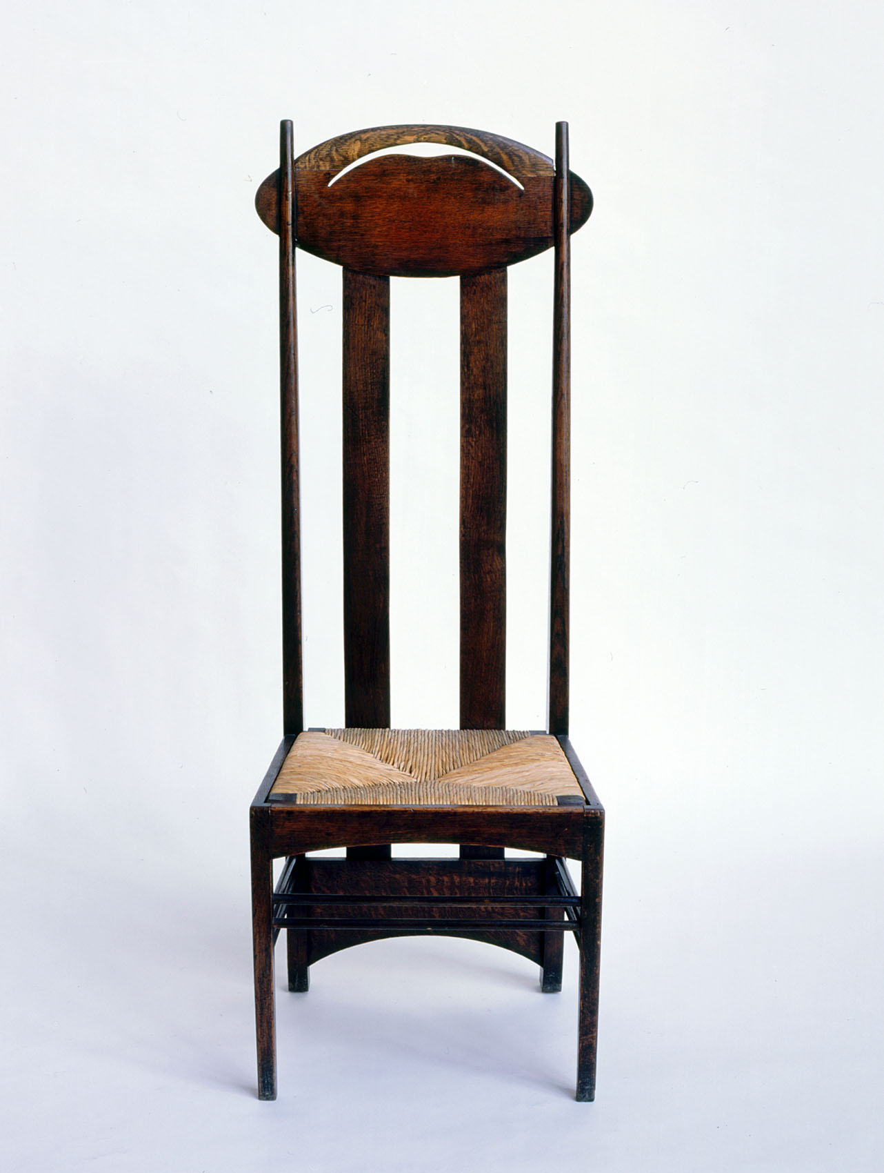 Argyle High Back Chair, designed by Charles Rennie Mackintosh for 120 Mains Street, Glasgow and also for the Luncheon Room, Argyle Street Tea Rooms, Glasgow, 1897