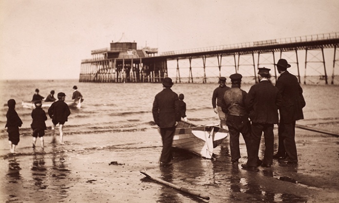 Portobello Pier in Edinburgh was opened in 1871 and demolished after 1918. From the Photograph Albums Collection. DP137192. Image credit: RCAHMS