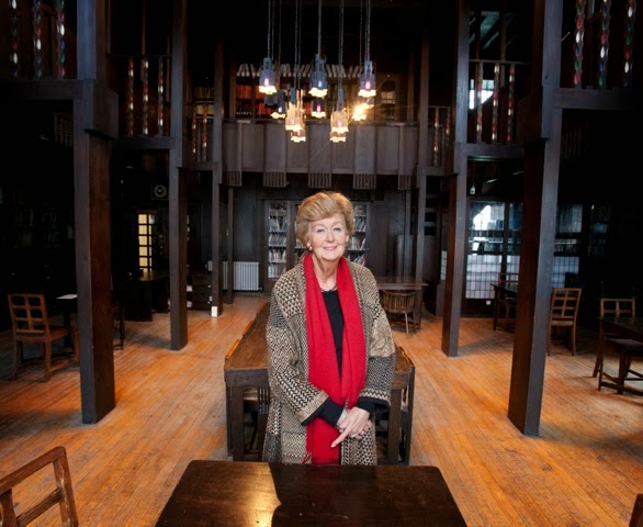 Clare Henry in the Mackintosh Library at The Glasgow School of Art (courtesy of The Herald)