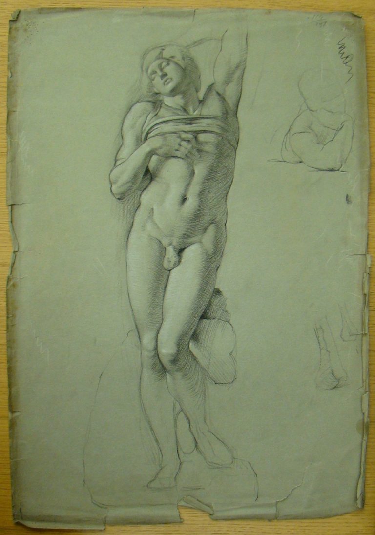 Gerard Murphy's drawing of GSA's cast of Michelangelo's Slave