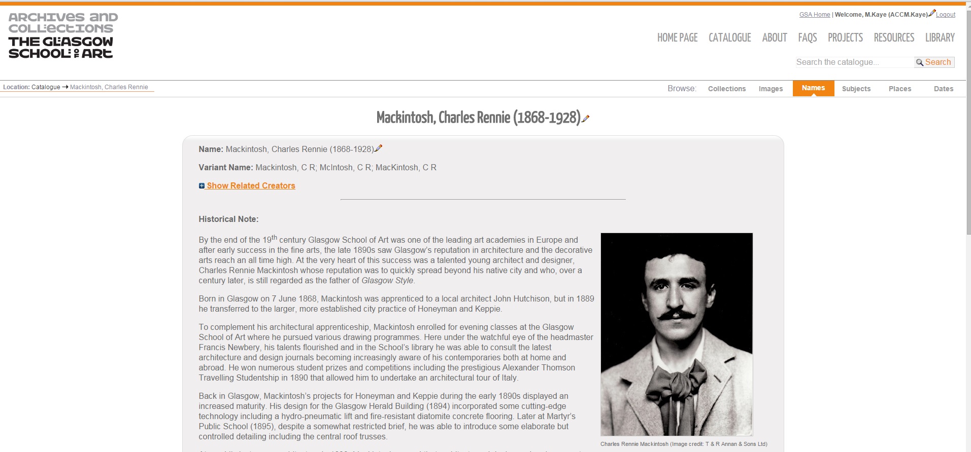 Mackintosh Creator page