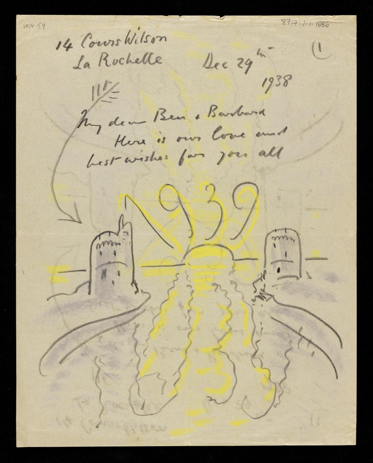 Page 1 29 Dec 1938 by Sir William Nicholson 1872-1949; © Desmond Banks, Photographic Rights © Tate (year), CC-BY-NC-ND 3.0 (Unported), http://www.tate.org.uk/art/archive/TGA-8717-1-1-1686-1