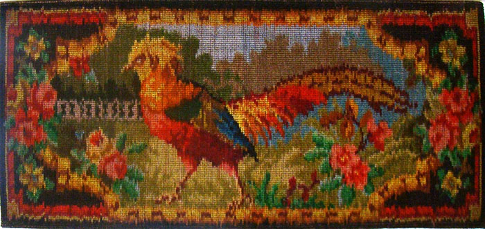 Pictorial tapestry rug featuring a pheasant (Archive Reference: DC/77/2)