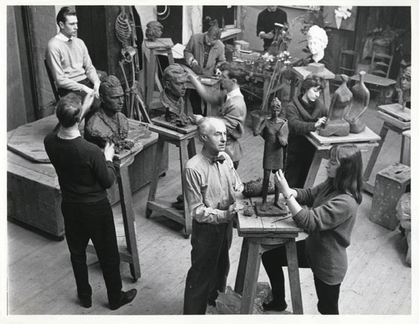 Benno Schotz teaching GSA sculpture class (Archives Reference: GSAA/P/1/726)