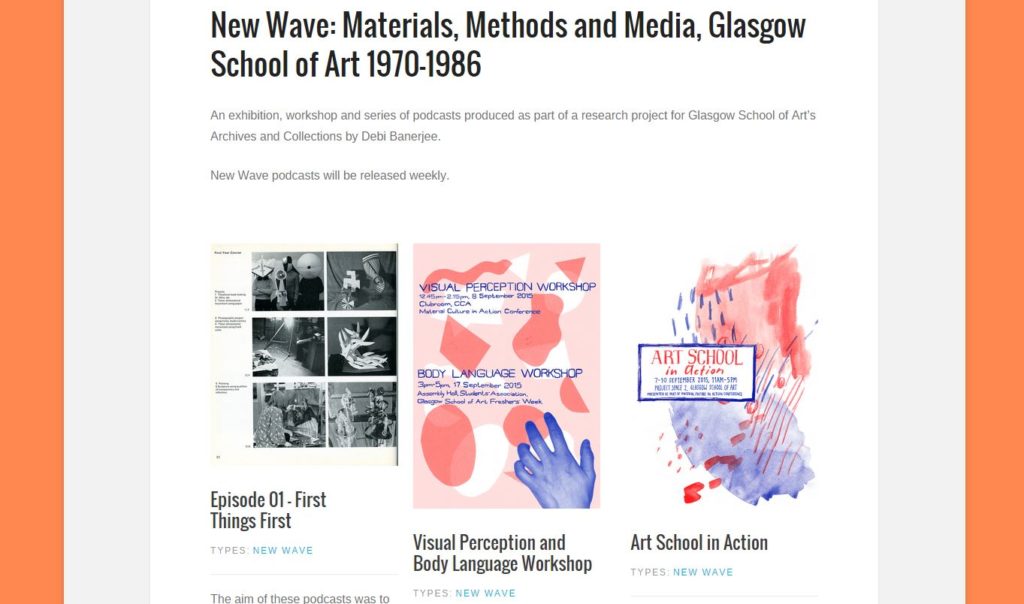 New Wave: Materials, Methods and Media, Glasgow School of Art 1970-1986 - GSA Archive Projects Website