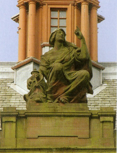 Johan Keller, Religion, Locharbriggs sandstone, Kelvingrove Art Gallery and Museum, Image courtesy of The Flower and the Green Leaf, p.121