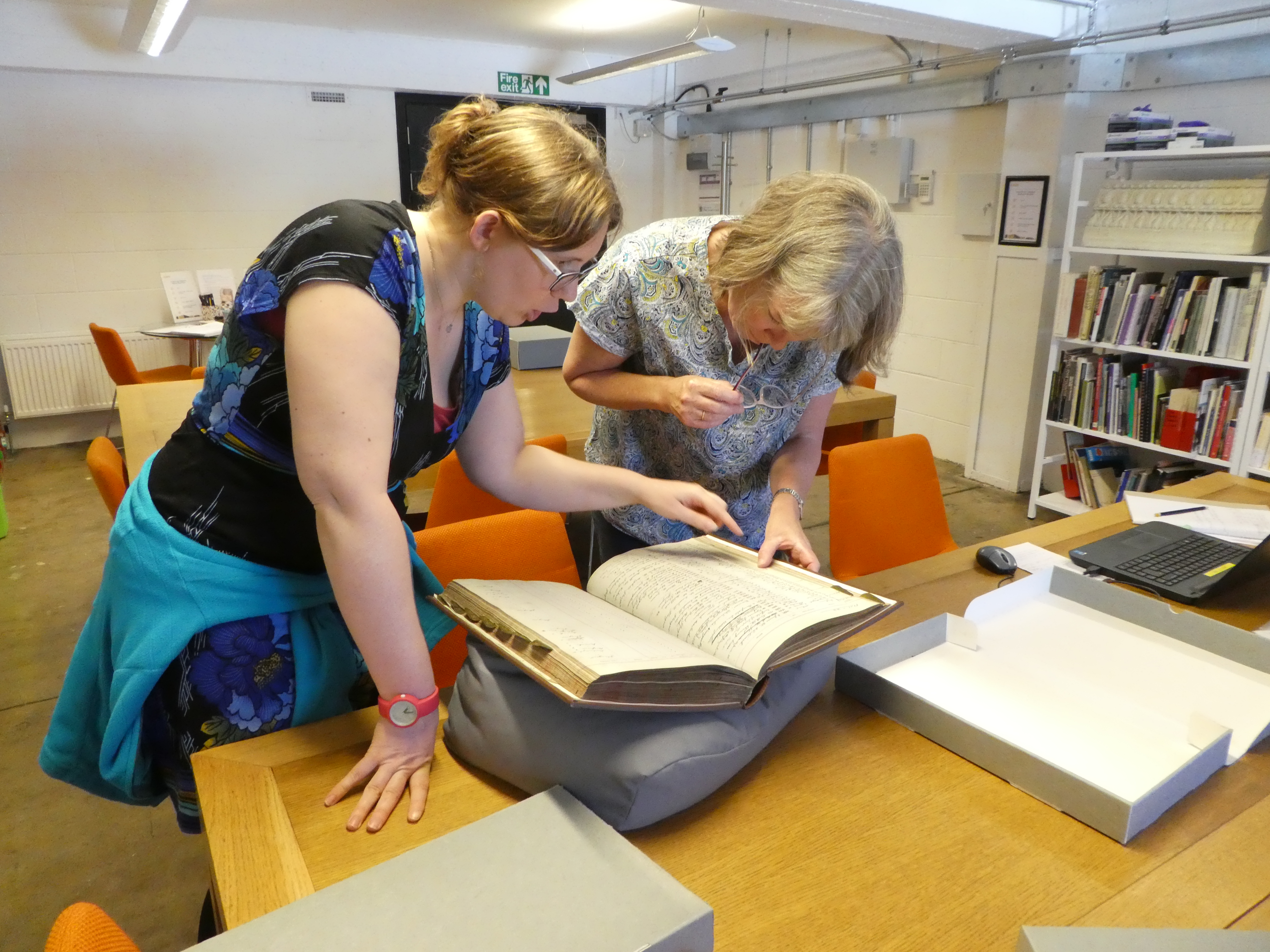 Kay and Lucy doing some Home Front research from our Student Registers