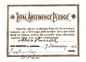 Abstinence Pledge card (DIR/5/38/2/1)