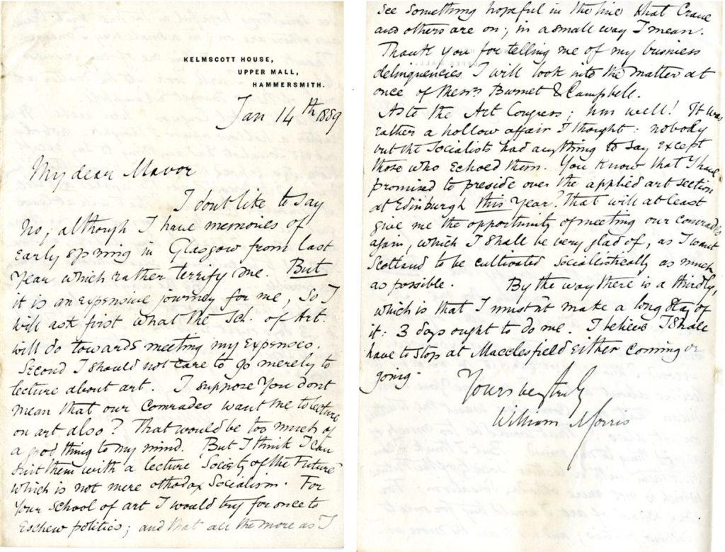 Letter from William Morris to 'Mavor' (DIR/5/38/1/1a)