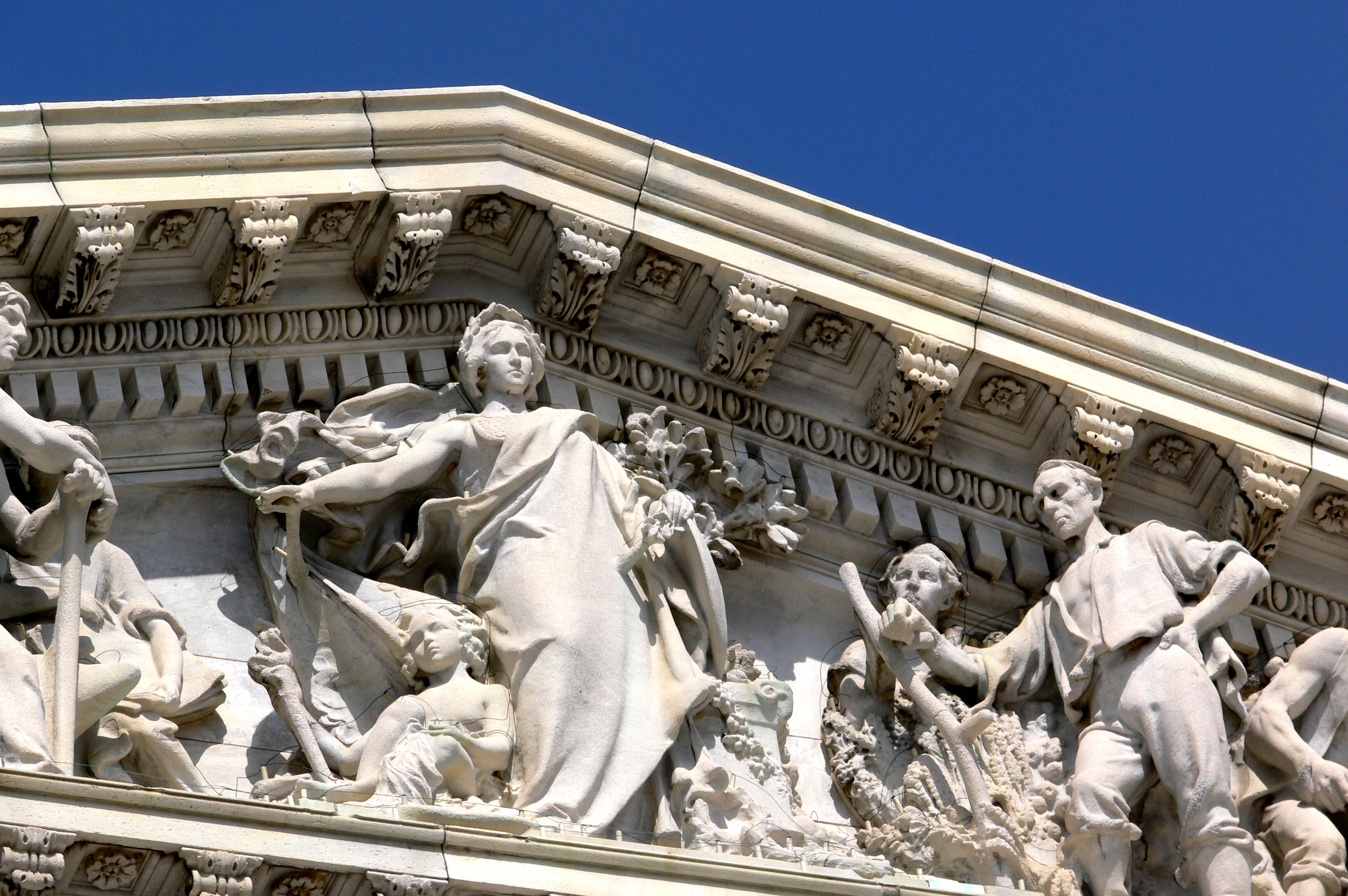 Detail from House of Representatives Capitol pediment in Washington DC