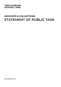 GSA: Archives & Collections: Information: Statement Of Public Task