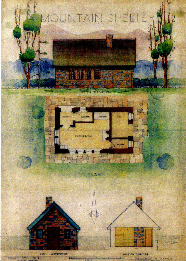 Architectural Drawing of a Mountain Shelter
