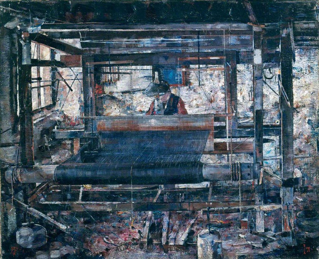 Figure 4. John Quinton Pringle, The Loom, c1891, oil on canvas, 30.7 x 37.5 cm, CAC156/1964, Edinburgh City Art Centre.