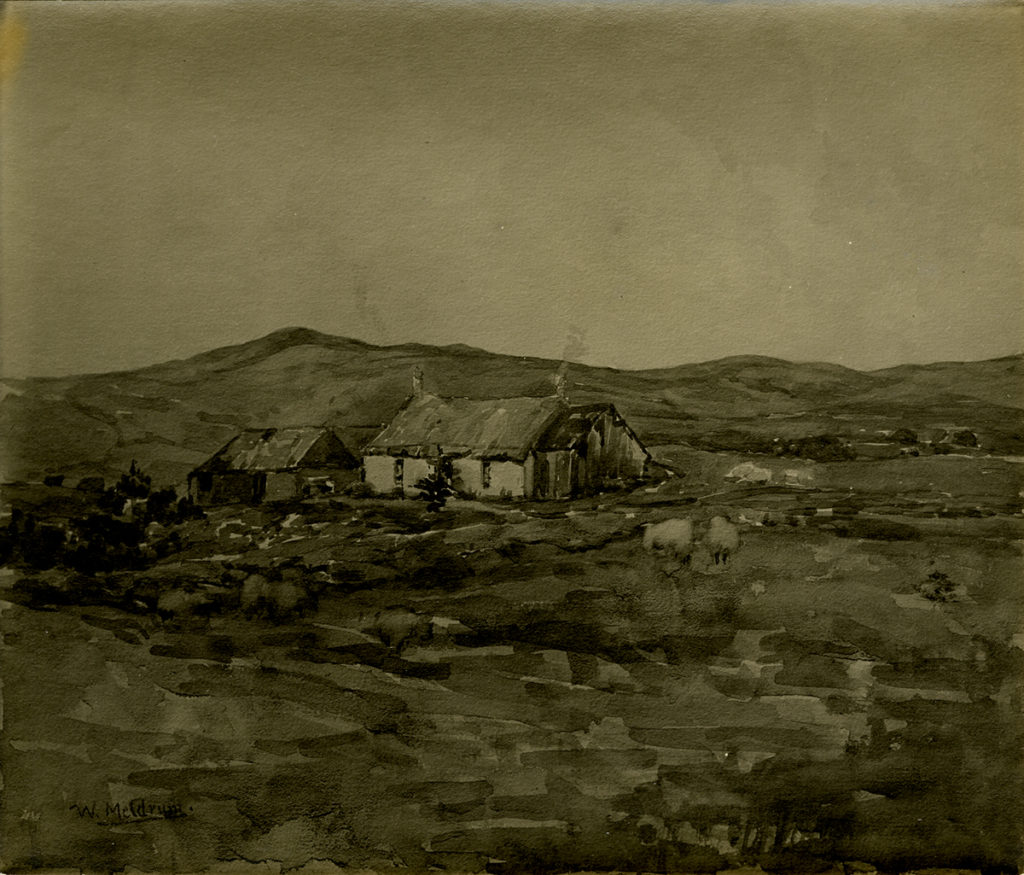 Figure 5. William Meldrum, Photograph of a country house painting, c1890-1920s, photograph, 145 x 170mm, DC 120/2/10.
